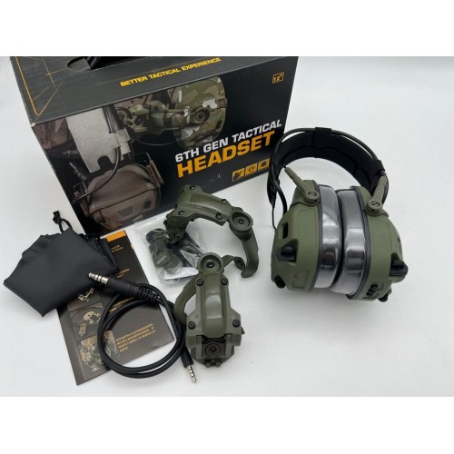 6TH GEN TACTICAL HEADSET тактическая гарнитура, звукосниматель и шумоподавление, активные в Уфе