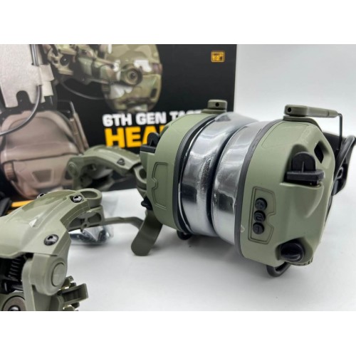 6TH GEN TACTICAL HEADSET тактическая гарнитура, звукосниматель и шумоподавление, активные в Уфе