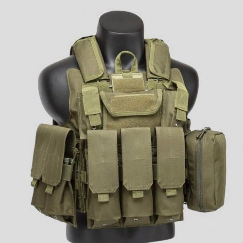 Тактический разгрузочный жилет «5 / пять карманов» с подсумками Tactical Molle Plate Carrier для съемных бронепластин в Уфе