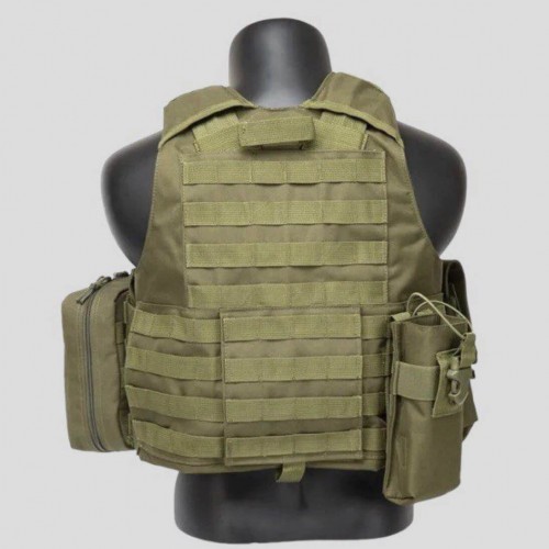 Тактический разгрузочный жилет «5 / пять карманов» с подсумками Tactical Molle Plate Carrier для съемных бронепластин в Уфе