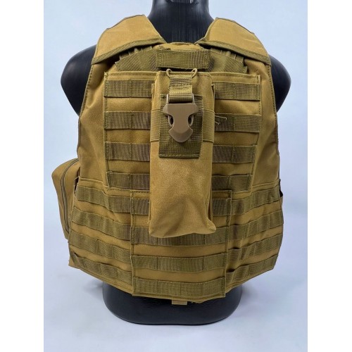 Тактический разгрузочный жилет «5 / пять карманов» с подсумками Tactical Molle Plate Carrier для съемных бронепластин в Уфе